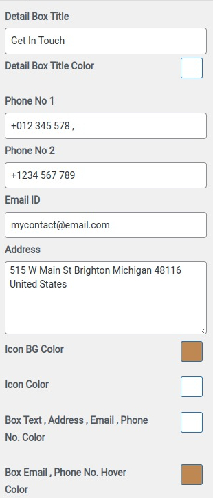 select Contact Page template