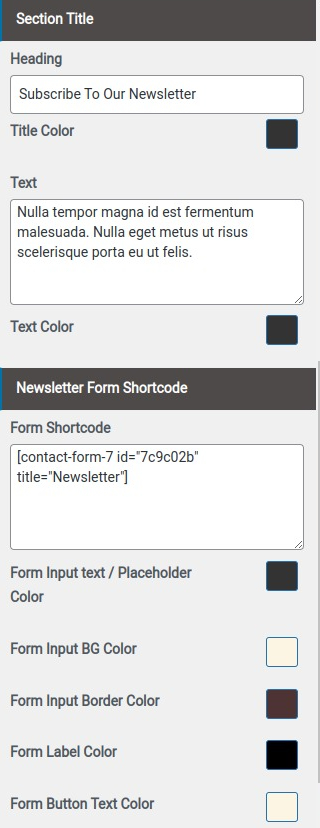 set contact section