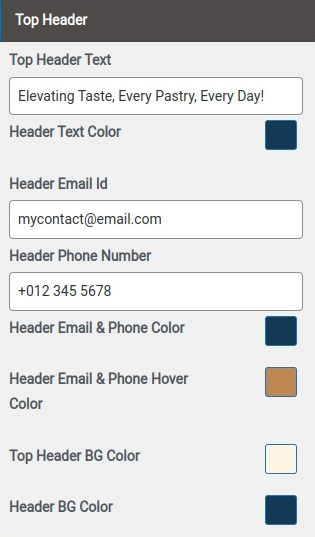 Set Header contact 