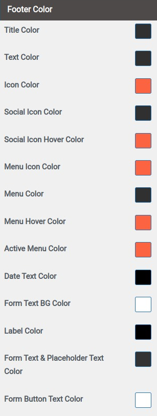 set Footer section