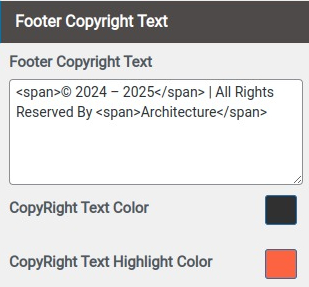 set Footer section