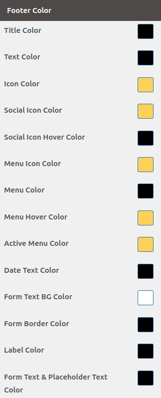 set Footer section