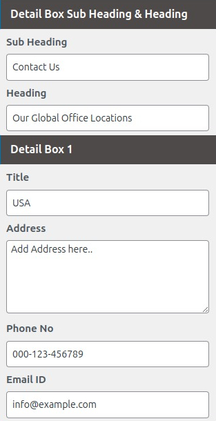 select Contact Page template