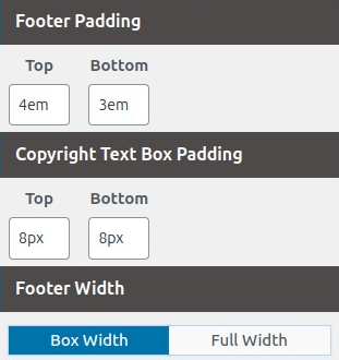 set Footer section