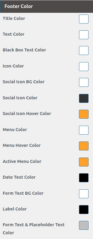 set Footer section