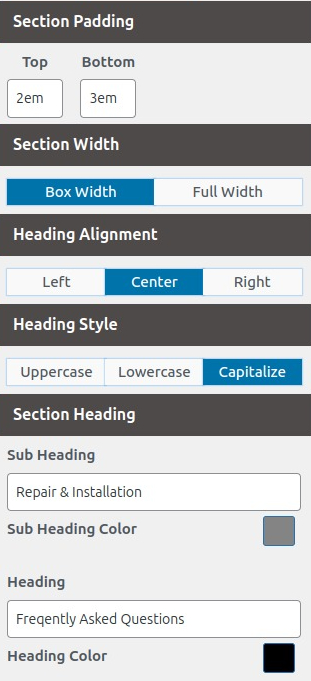 set contact section