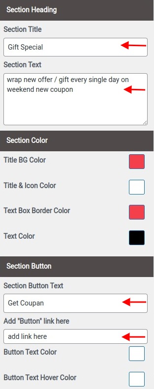 set contact section