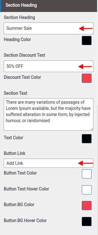 set contact section