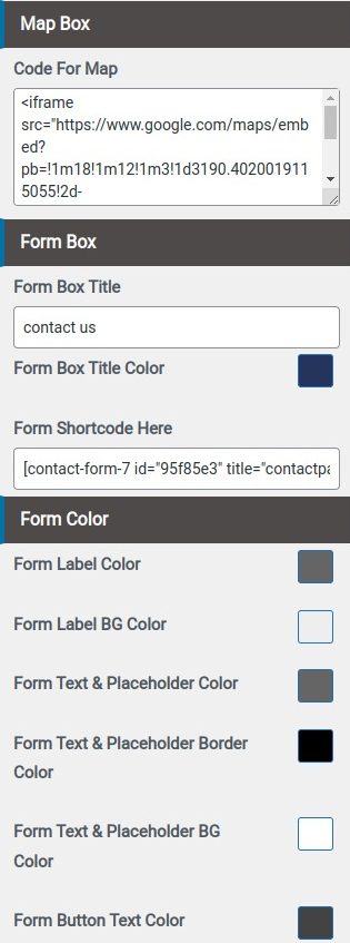 select Contact Page template