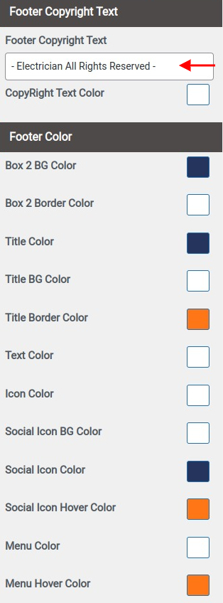 set Footer section