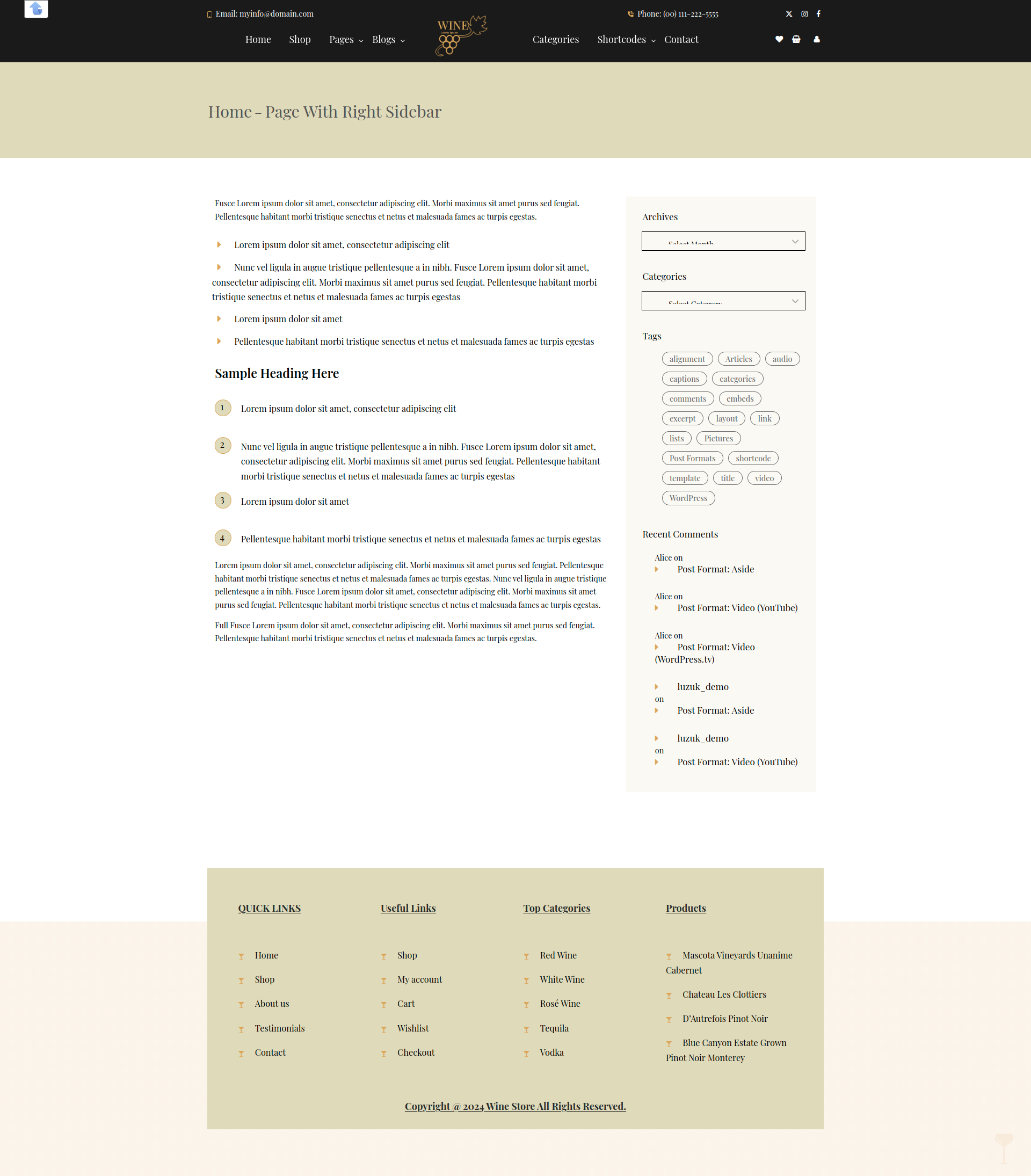 select Full Width Page template