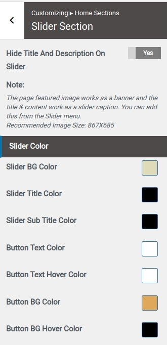 set slider