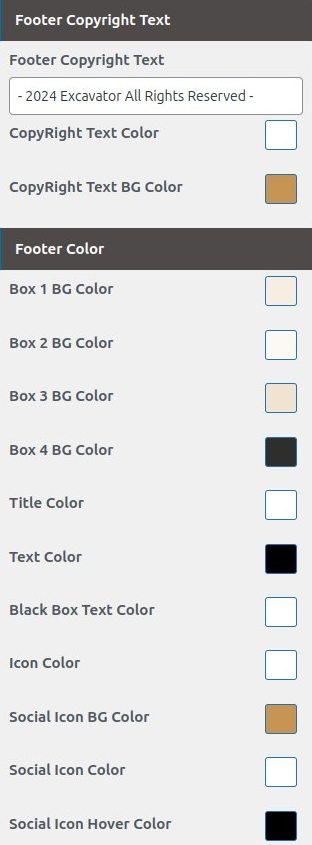 set Footer section